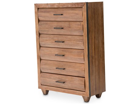 Michael Amini Brooklyn Walk Brown Acacia Wood Accent Chest