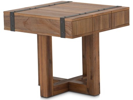 Michael Amini Brooklyn Walk Square Wood Burnt Umber End Table