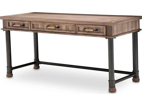 Michael Amini Crossings Brown Acacia Wood Writing Desk