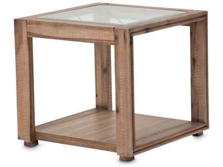 Michael Amini Hudson Ferry Square Glass End Table