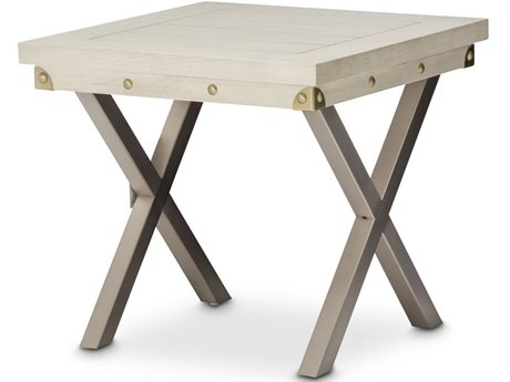Michael Amini Menlo Station Square Wood End Table