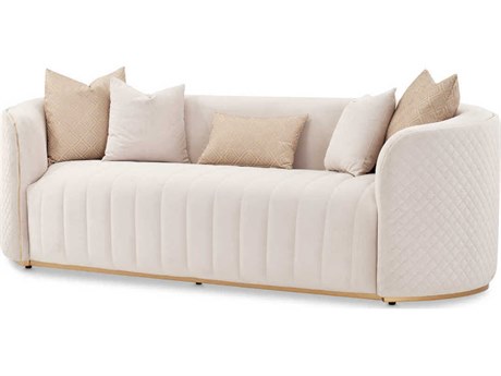 Michael Amini Ariana Beige Velvet Upholstered Sofa