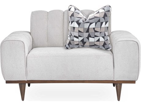 Michael Amini Balboa Gray Fabric Chair and a Half