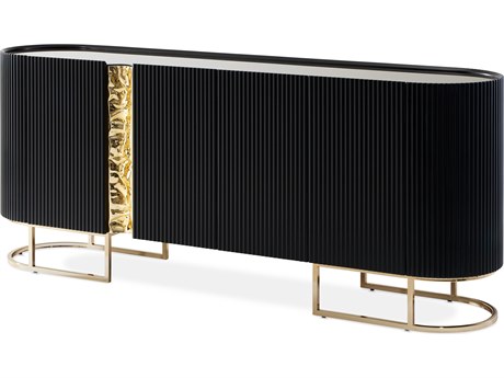 Michael Amini Lisbon Oval Glass Console Table