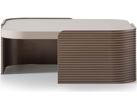 Michael Amini Mod Dream Square Wood Rich Champagne Coffee Table
