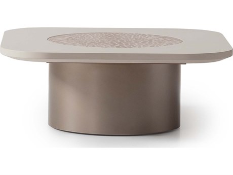 Michael Amini Mod Dream Square Wood Rich Champagne Coffee Table
