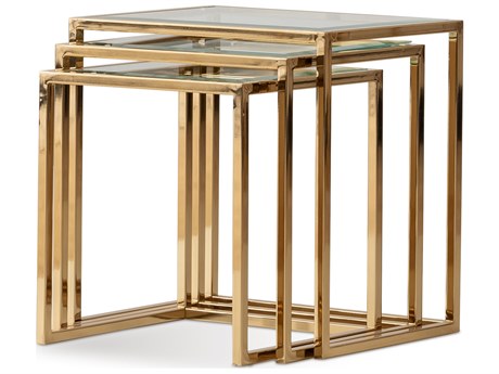 Michael Amini Savannah Breeze Rectangular Glass End Table