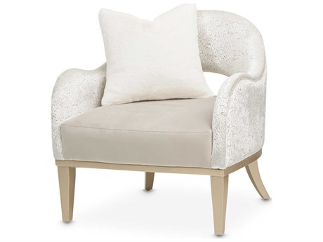 Michael Amini Yvette White Velvet Accent Chair
