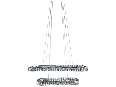 Michael Amini Enterprise Chrome Glass LED Island Pendant