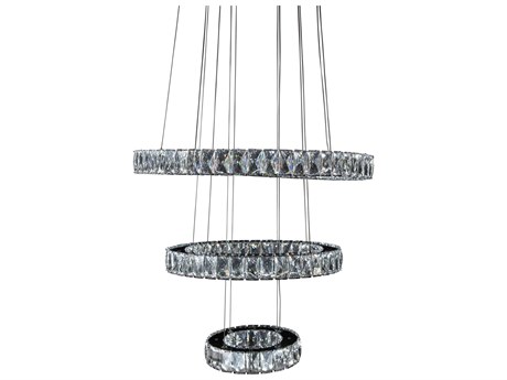 Michael Amini Asteroids Chrome Glass LED Round Pendant