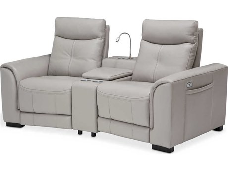 Michael Amini Mia Bella Bentley 3-Piece Light Grey Faux Leather Loveseat