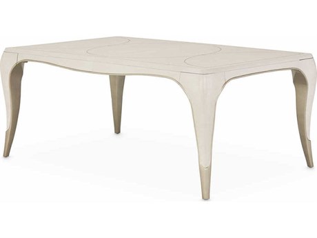 Luxecor Gilded Rectangular Wood Creamy Pearl Dining Table