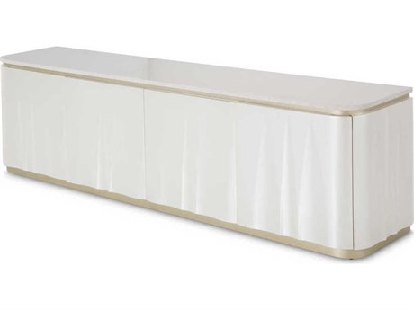 Michael Amini London Place 78" Poplar Wood Creamy Pearl Media Console