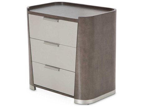 Luxecor Gilded 3-Drawers Gray Nightstand