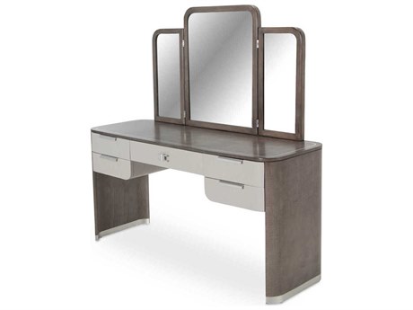 Michael Amini Roxbury Park Slate Vanity Table with Mirror Set