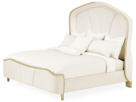Michael Amini Malibu Crest Champagne Birch Wood King Panel Bed