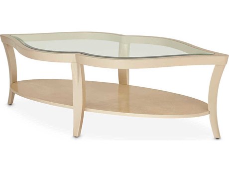 Michael Amini Malibu Crest Glass Chardonnay Cocktail Table