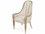Michael Amini Villa Cherie Hazelnut Birch Wood Beige Velvet Upholstered Arm Dining Chair  AICN9008004410