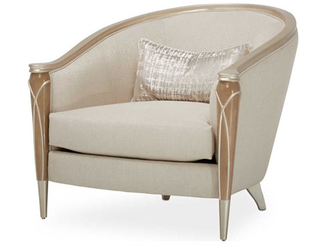 Michael Amini Villa Cherie Caramel Beige Fabric Accent Chair