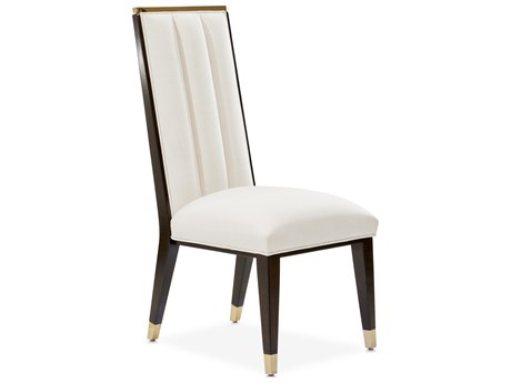 Michael Amini Belmont Place Rubberwood Beige Upholstered Armless Dining Chair Set of 2