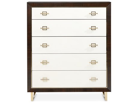 Michael Amini Belmont Place Espresso Brown Poplar Wood Accent Chest