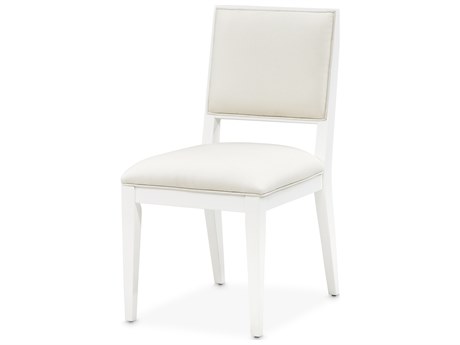 Michael Amini Palm Gate White Upholstered Armless Dining Chair