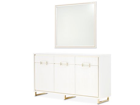 Michael Amini Palm Gate 68" Sideboard with Mirror Set