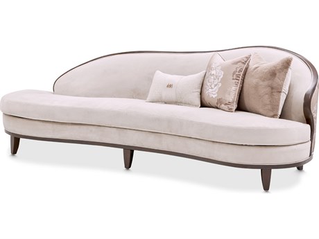 Michael Amini Camellia Field Warm Pecan Porcini Beige Upholstered Sofa