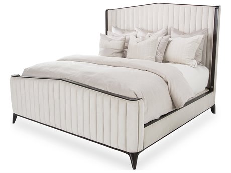 Michael Amini Paris Chic Gray Beech Wood Queen Panel Bed
