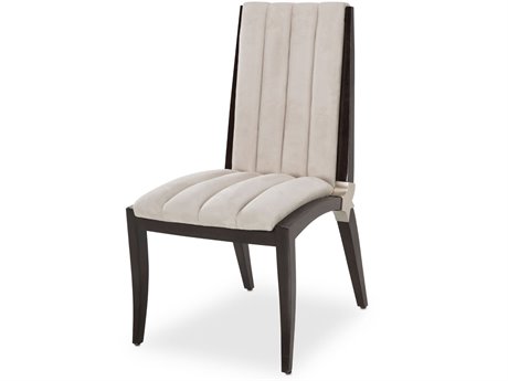 Michael Amini Paris Chic Beech Wood Black Upholstered Armless Dining Chair