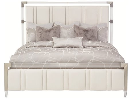 Michael Amini Penthouse Gray Beech Wood Queen Panel Bed