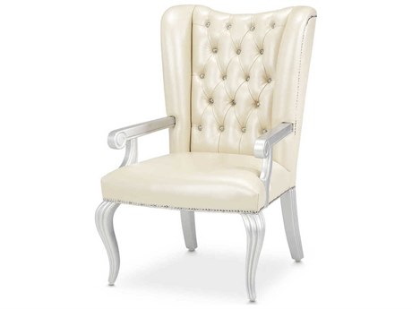 Michael Amini Hollywood Swank White Leather Executive Desk Chair
