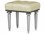 Michael Amini Hollywood Swank 20" Platinum Black Leather Upholstered Accent Stool  AICNT0380405