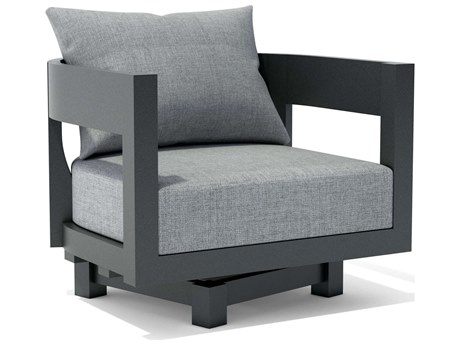 Anderson Teak Coronado Aluminum Dark Grey Swivel Lounge Chair