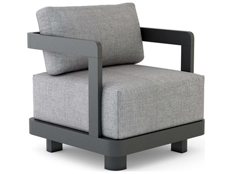 Anderson Teak Granada Aluminum Dark Grey Deep Seating Lounge Chair