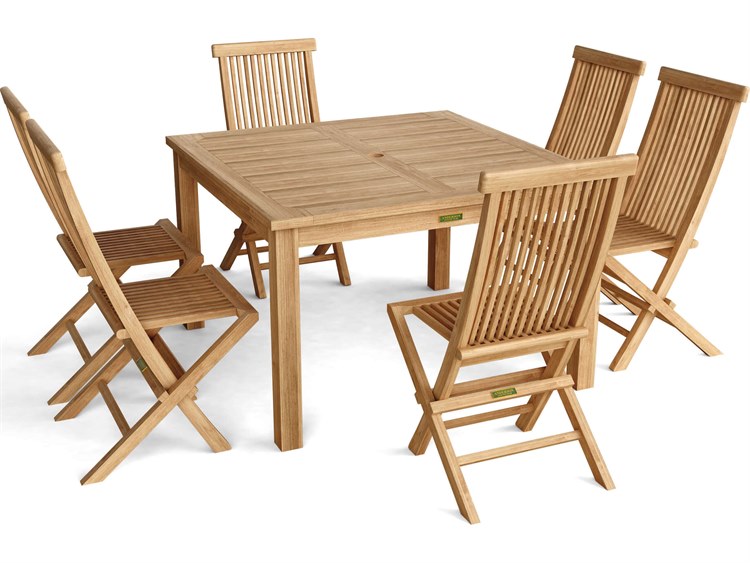 Anderson Teak Windsor Classic Chair 7-Piece Folding Dining Set