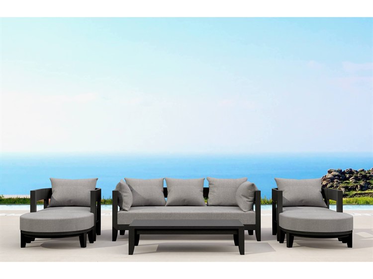 Anderson Teak Coronado Aluminum 6 Piece Deep Seating Outdoor Lounge Set