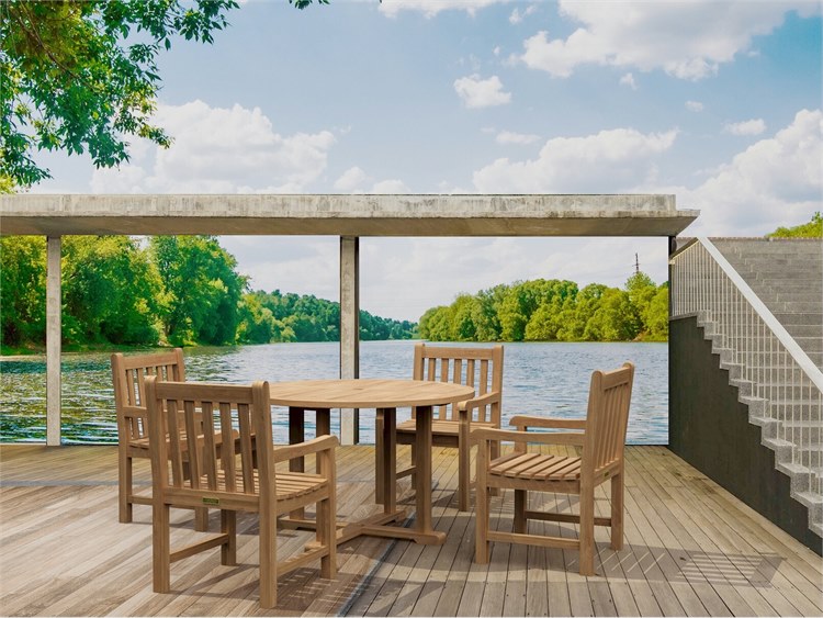 Anderson Teak Tosca Classic Armchair 5-Piece Outdoor Patio Dining Set