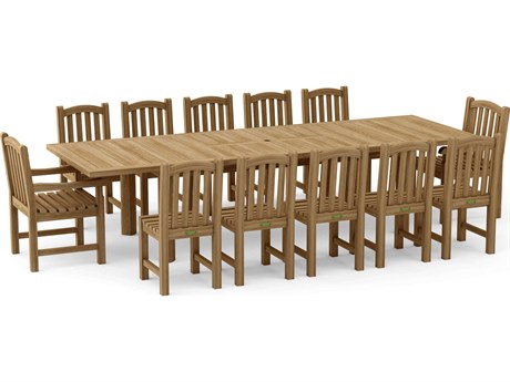 Anderson Teak Chelsea 13 Piece Chelsea Rectangular Double Extension Dining Set