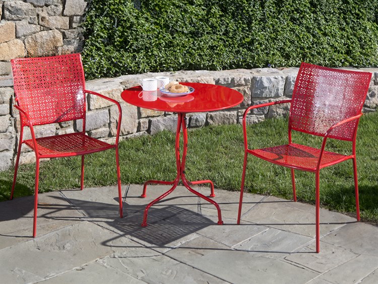 Alfresco Home Martini Wrought Iron 3 Piece Bistro Set Cherry Pie Alfresco Home Martini Wrought Iron 3 Piece Bistro Set Cherry Pie