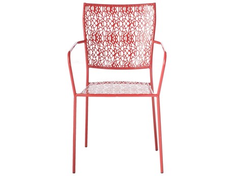Alfresco Home Martini Cherry Pie Wrought Iron Patio Dining Chair