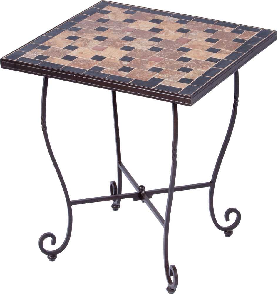 Alfresco Home Recco Wrought Iron 20 Square Mosaic Side Table | 28-9226