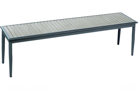 Alfresco Home Genevieve Dark Grey Polywood Aluminum Long Outdoor Bench