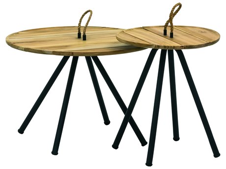 Alfresco Home Elle Natural Aluminum Round Patio Coffee Tables