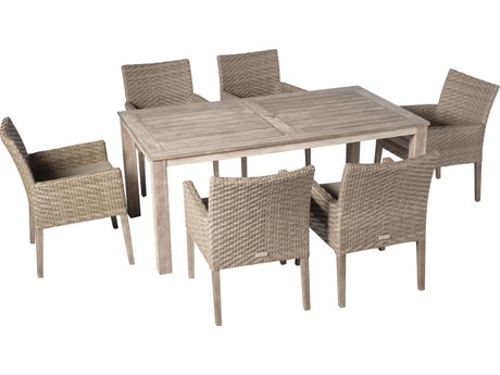 Alfresco Home Cornwall Degas & Vintage Patina Woven Patio Dining Set