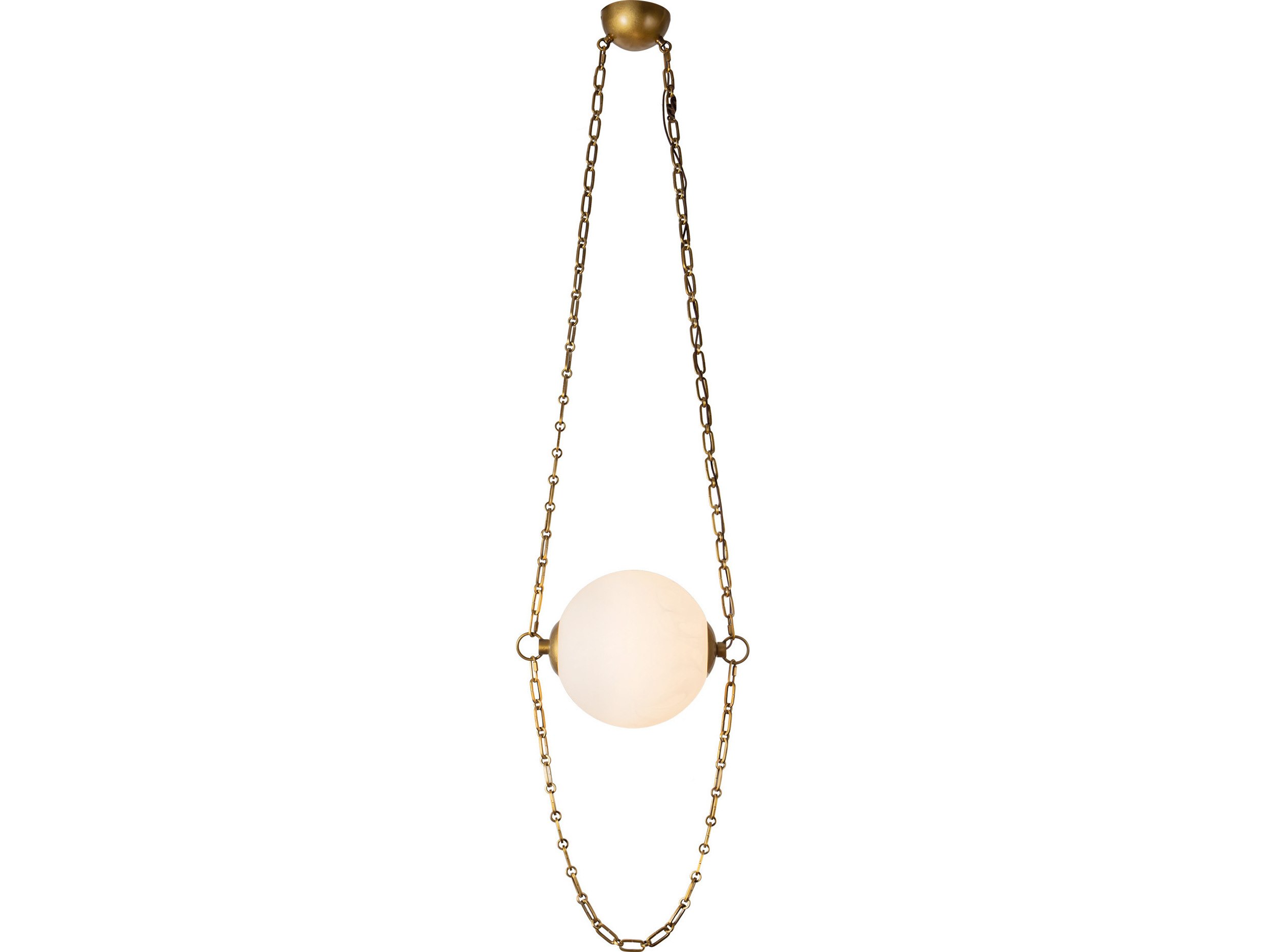 Petra Vintage Brass Cloud Glass Globe Pendant