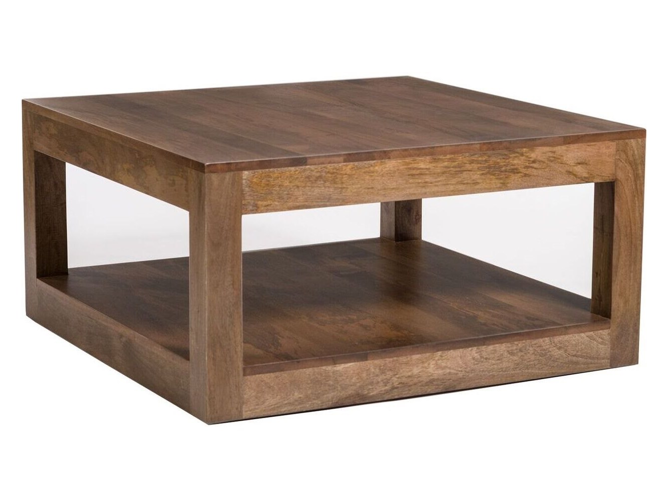 Alder & Tweed Morgan Solid Mango Wood Square Brindled Ash Finish Square 36" Coffee Table