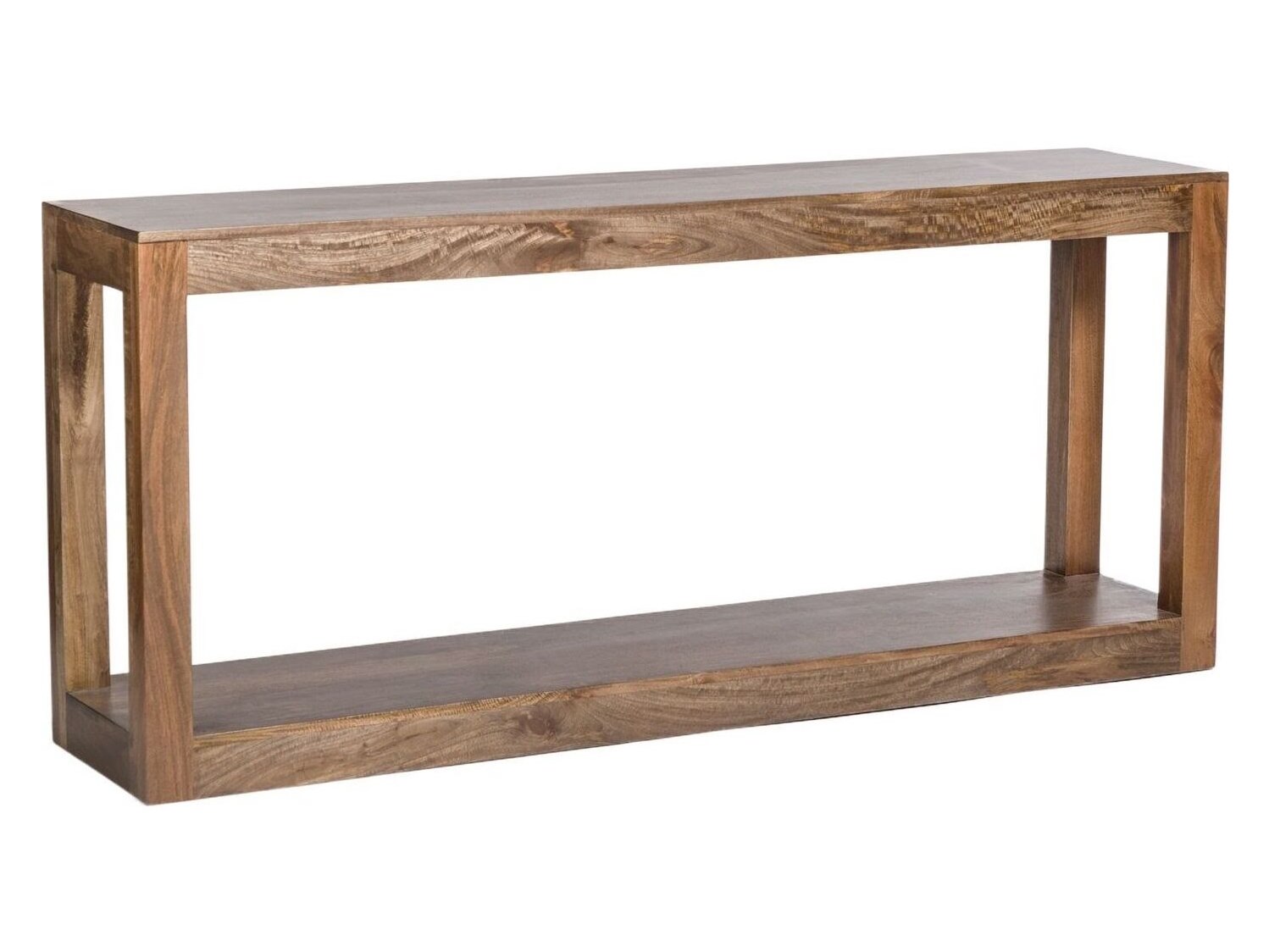 Alder & Tweed Morgan Solid Mango Brindled Ash Wood Finish 72" Console Table