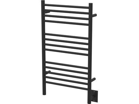 Amba Jeeves Matte Black 37" Straight Heated Towel Rack