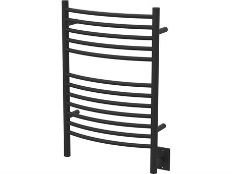 Amba Jeeves Matte Black 32" Curved Heated Towel Rack